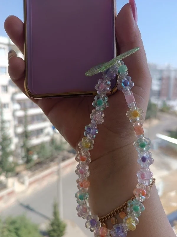 Efna Store Colorful Beaded Phone Charm, Phone Bracelet Accessory