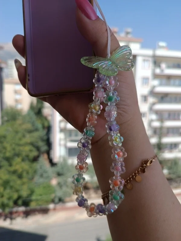 Efna Store Colorful Beaded Phone Charm, Phone Bracelet Accessory
