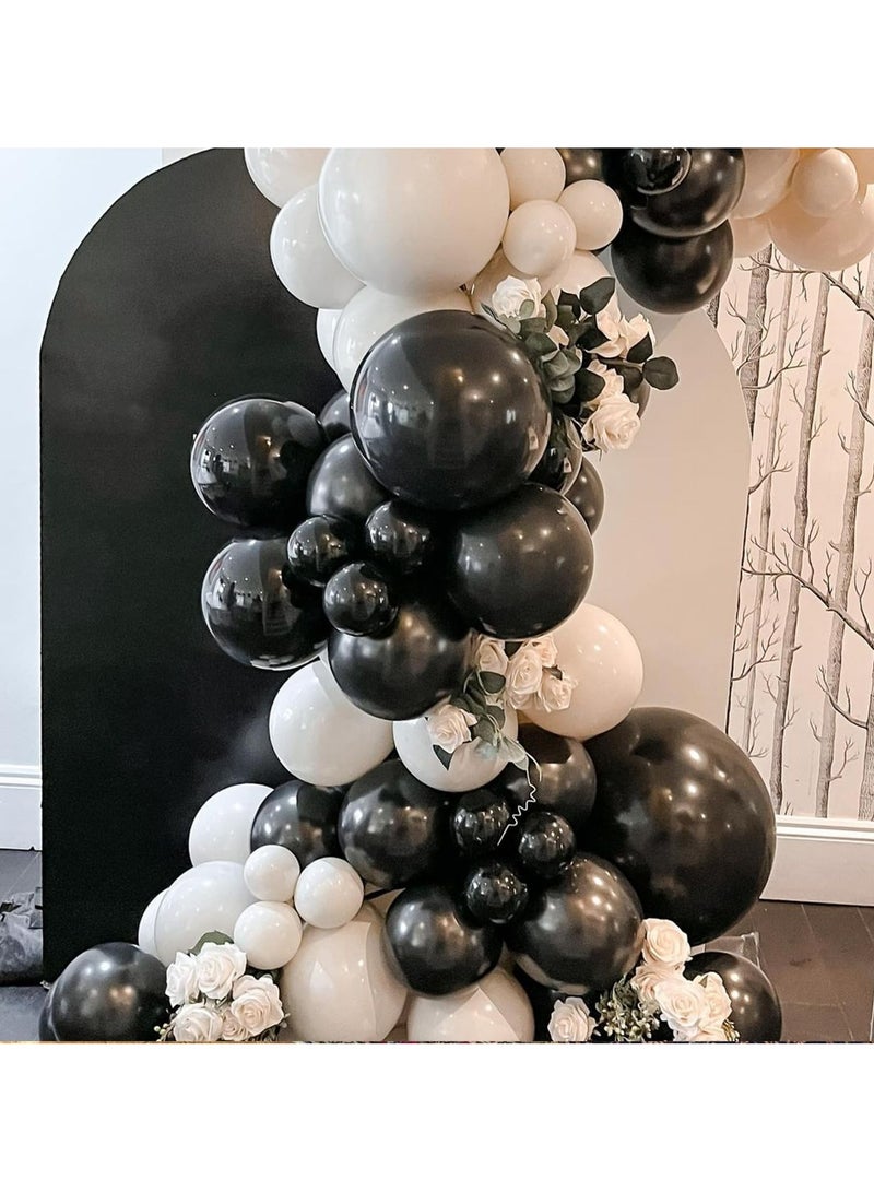 Black and White Balloons, 67pcs White Black Thickened Latex Balloons for Birthday, Anniversary, Wedding, Graduation Party Decoration - Image 3