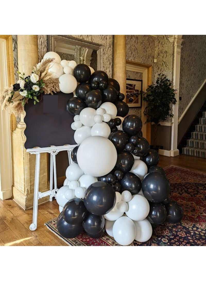 Black and White Balloons, 67pcs White Black Thickened Latex Balloons for Birthday, Anniversary, Wedding, Graduation Party Decoration - Image 4