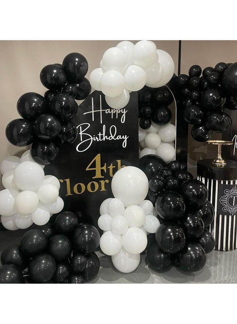 Black and White Balloons, 67pcs White Black Thickened Latex Balloons for Birthday, Anniversary, Wedding, Graduation Party Decoration - Image 5