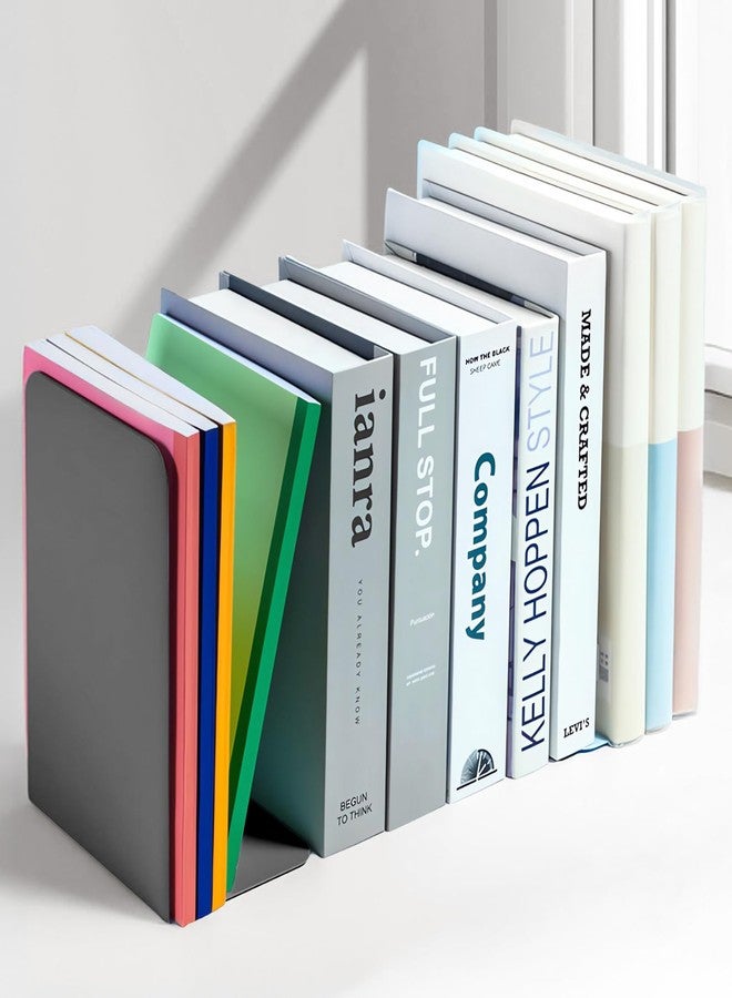 ام اند جي زوج من مساند الكتب من إم آند جي، مساند كتب معدنية سوداء كبيرة للرفوف، سدادة كتب على شكل حرف L للكتب الثقيلة، حامل كتب مانع للانزلاق للمكتب والمنزل والمدرسة - Image 3