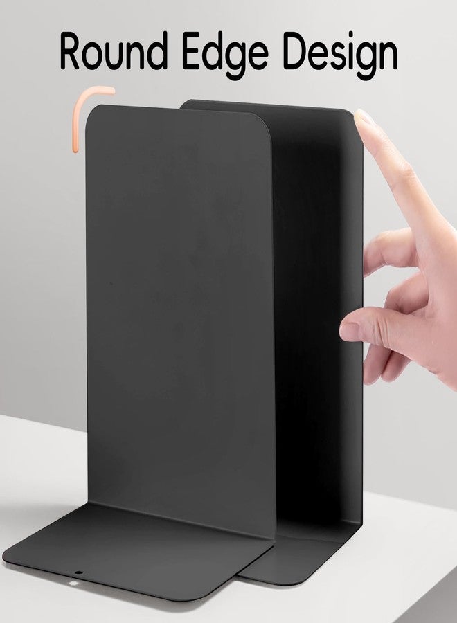 ام اند جي زوج من مساند الكتب من إم آند جي، مساند كتب معدنية سوداء كبيرة للرفوف، سدادة كتب على شكل حرف L للكتب الثقيلة، حامل كتب مانع للانزلاق للمكتب والمنزل والمدرسة - Image 4