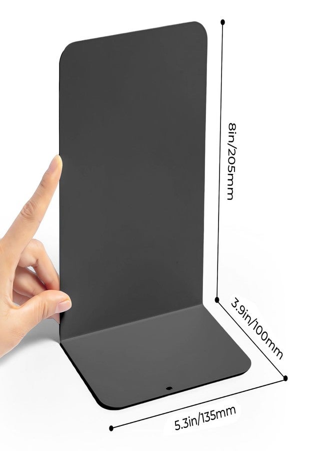 ام اند جي زوج من مساند الكتب من إم آند جي، مساند كتب معدنية سوداء كبيرة للرفوف، سدادة كتب على شكل حرف L للكتب الثقيلة، حامل كتب مانع للانزلاق للمكتب والمنزل والمدرسة - Image 2