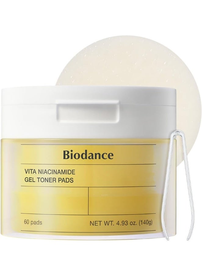 بيودانس iodance Vita Niacinamide Gel Toner Pads, Dark Spot Corrector, Evening Skin Tone, Gentle Exfoliating Toner Pads with Vitamin C, Korean Skincare, Stocking Stuffersㅣ4.93 fl.oz.(140g)*60Pads - Image 1