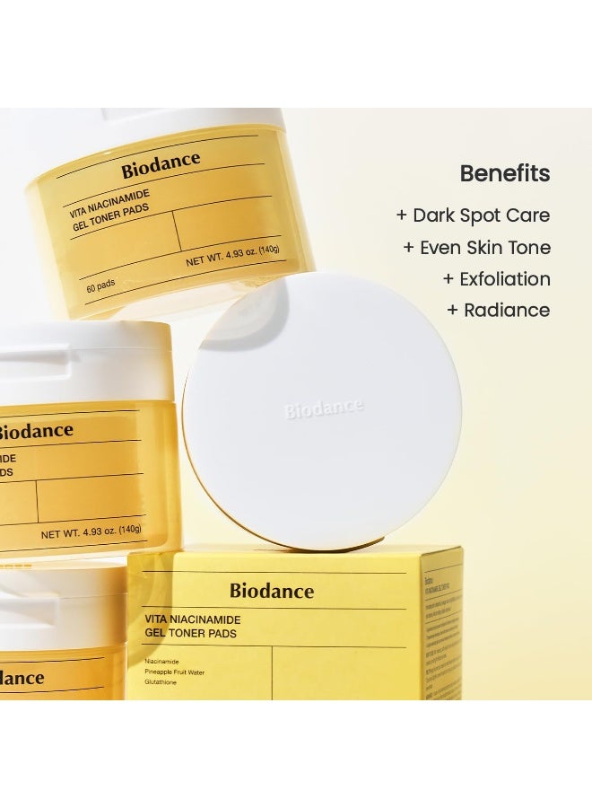 بيودانس iodance Vita Niacinamide Gel Toner Pads, Dark Spot Corrector, Evening Skin Tone, Gentle Exfoliating Toner Pads with Vitamin C, Korean Skincare, Stocking Stuffersㅣ4.93 fl.oz.(140g)*60Pads - Image 2