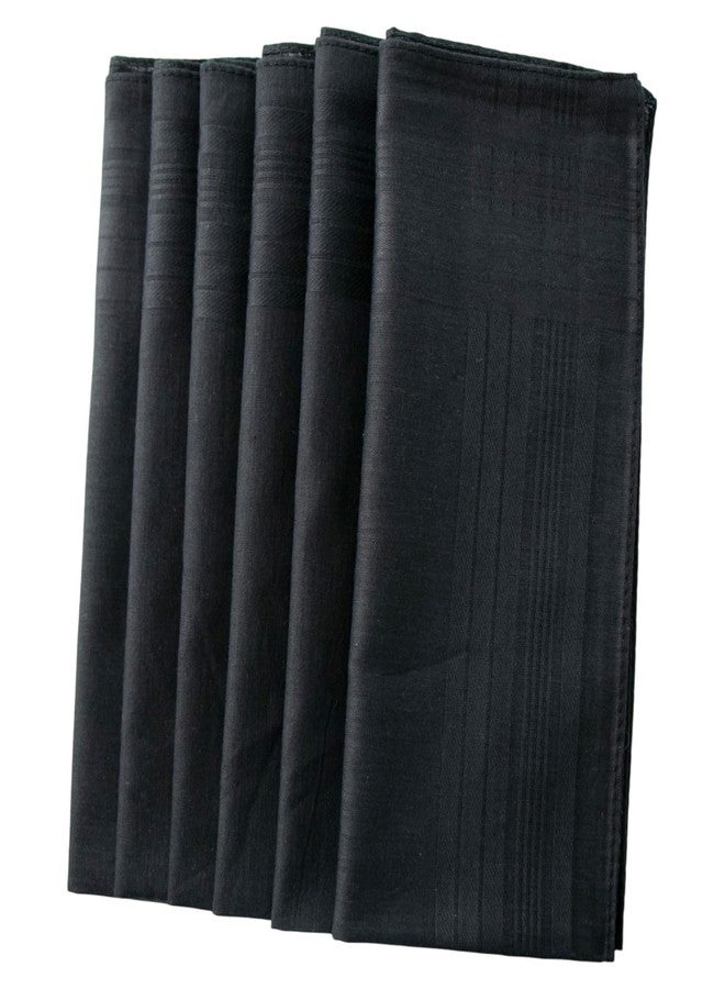 MZLIU Men's Handkerchiefs 100% Soft Cotton Black Hankies (6 PCS) - Image 1