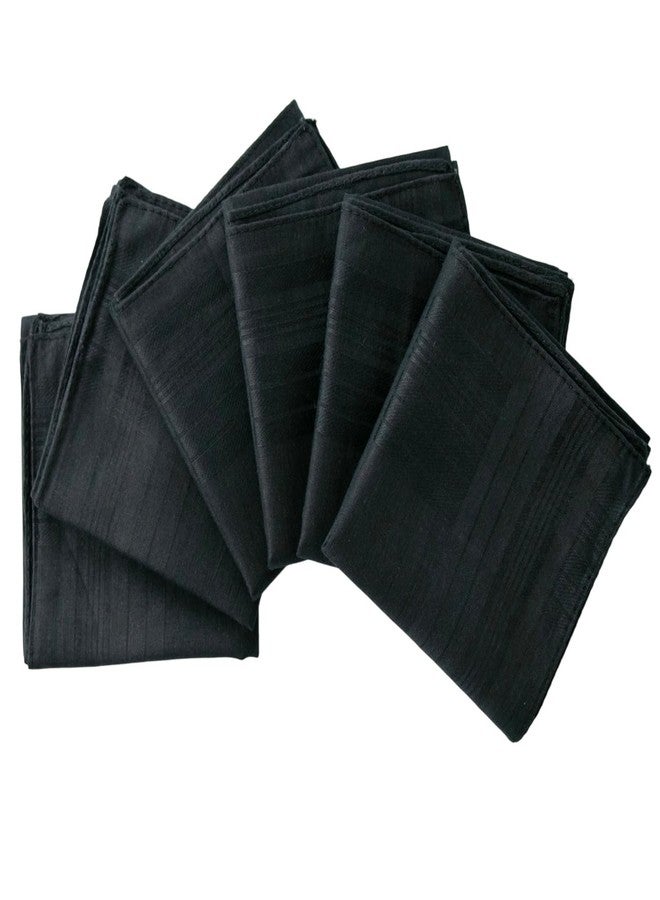 MZLIU Men's Handkerchiefs 100% Soft Cotton Black Hankies (6 PCS) - Image 3