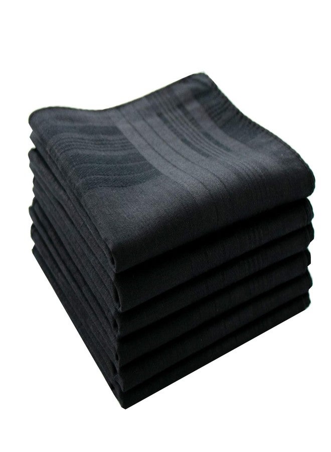 MZLIU Men's Handkerchiefs 100% Soft Cotton Black Hankies (6 PCS) - Image 2