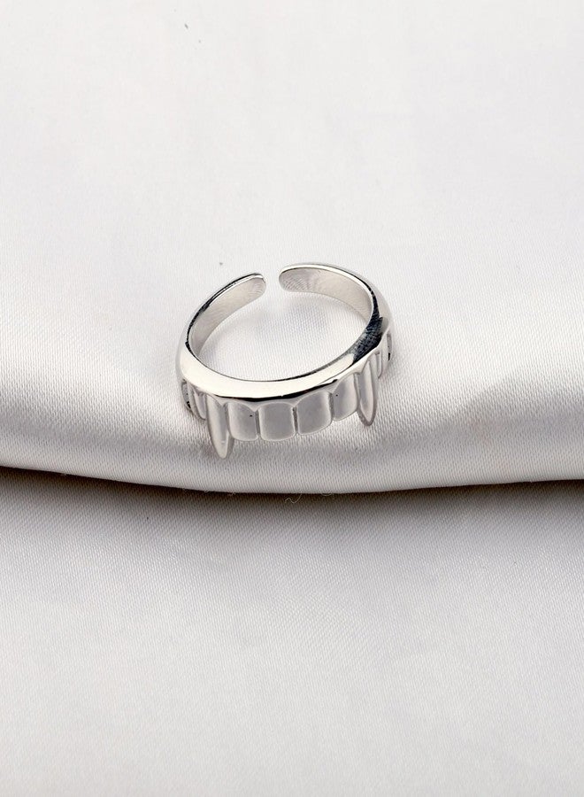 ووسوإيند خاتم أسنان مصاص الدماء من WUSUANED، مجوهرات بشخصية مصاص الدماء، هدايا لمحبي مصاصي الدماء، هدية لمحبي الرعب (خاتم أسنان مصاص الدماء) - Image 2