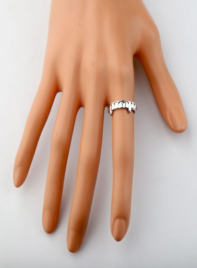 ووسوإيند خاتم أسنان مصاص الدماء من WUSUANED، مجوهرات بشخصية مصاص الدماء، هدايا لمحبي مصاصي الدماء، هدية لمحبي الرعب (خاتم أسنان مصاص الدماء) - Image 5