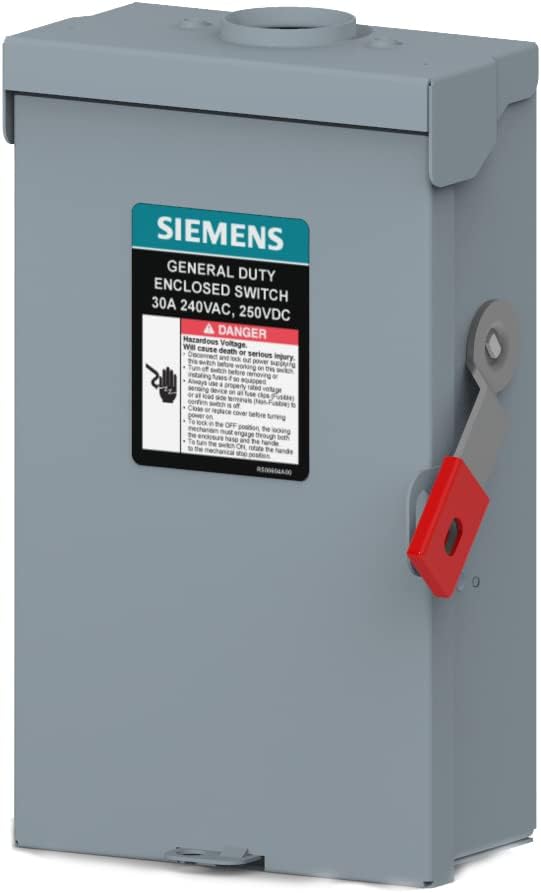 SIEMENS Siemens GF321NRLA 30Amp 3Pole 240V General Duty Plus Series Safety Switch Fusible Outdoor 