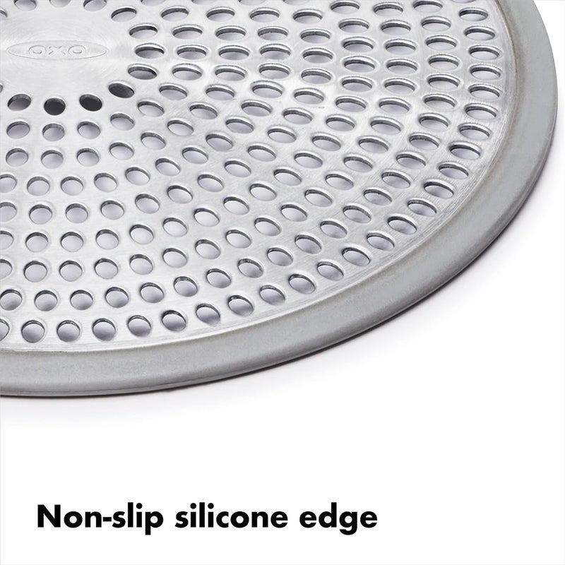 OXO Good Grips Shower Stall Drain Protector, Stainless Steel with Silicone Rim - Image 4