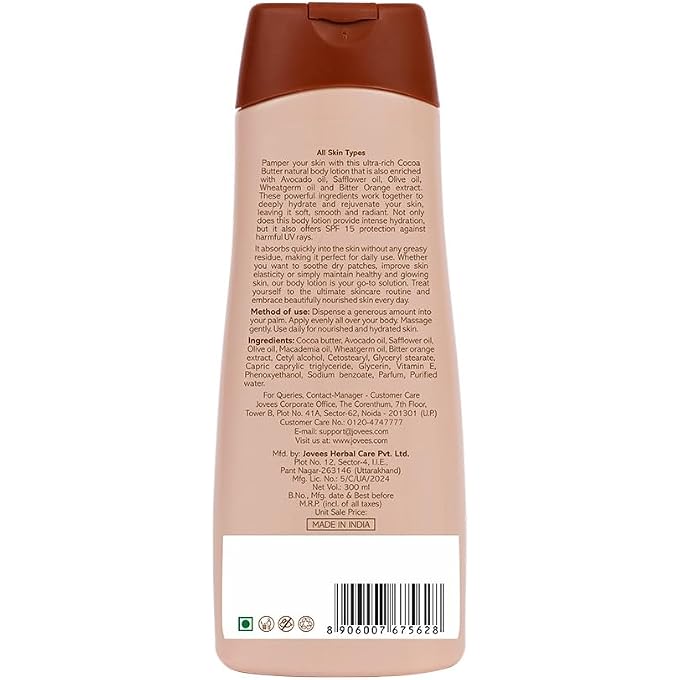 Jovees Cocoa Butter Hand and Body Lotion, 400ml - Image 2