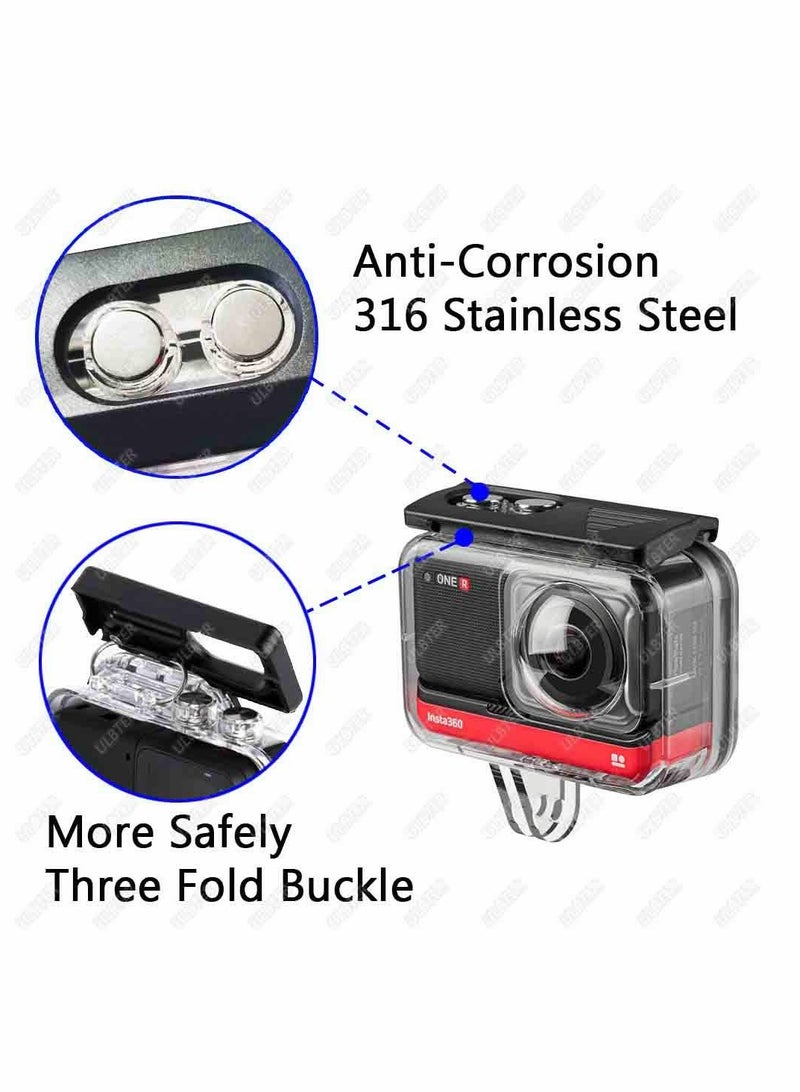 Dive Case, KASTWAVE for Insta360 ONE R 360 Degree Action Camera, Waterproof Housing Underwater Diving Shell 45M/148FT with Thumbscrew Accessory - Anti-Fog Insert Kits - Image 4
