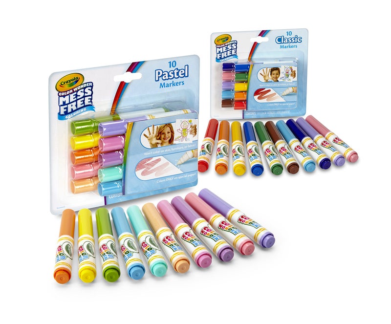 Crayola Color Wonder Markers, Mess Free Coloring, Classic & Pastel Colors (20 Count) (2 Pack ) - Image 5