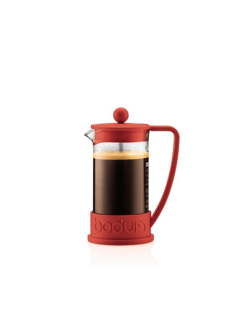 Bodum 34oz Brazil French Press Coffee Maker HighHeat Borosilicate Glass Red Made in Portugal