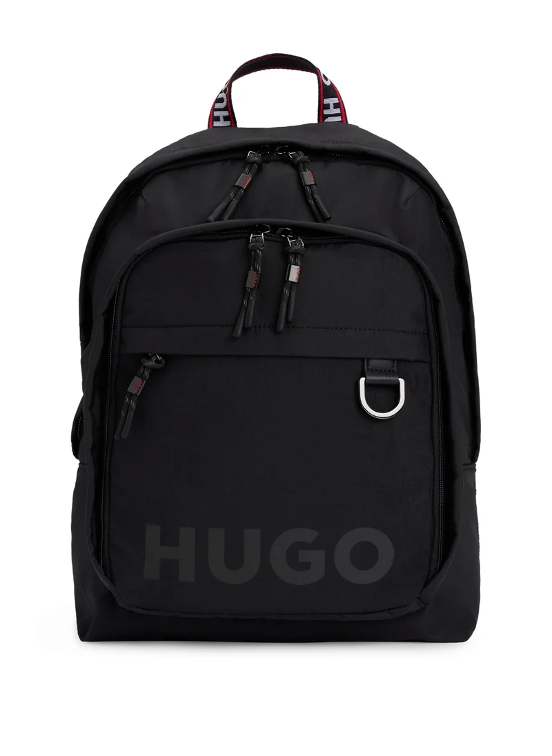 HUGO Logo-print backpack with branded handles