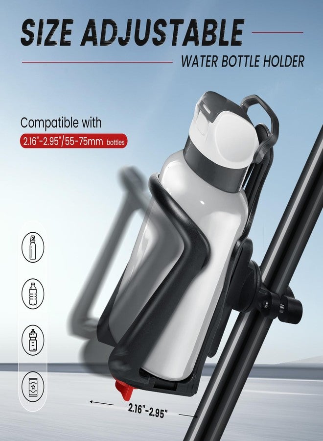 Ideashop Bike Water Bottle Holder, Universal Motorcycle Drink Holder Fits Handlebar & Frame with Screw Tool, Bicycle Bottle Cage Accessories for Kids Adults (Compatible with 2.16-2.95" Diameter Cup) - Image 2