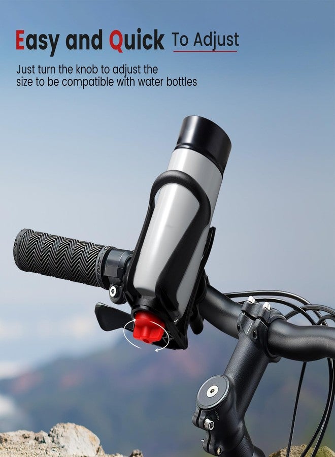 Ideashop Bike Water Bottle Holder, Universal Motorcycle Drink Holder Fits Handlebar & Frame with Screw Tool, Bicycle Bottle Cage Accessories for Kids Adults (Compatible with 2.16-2.95" Diameter Cup) - Image 4