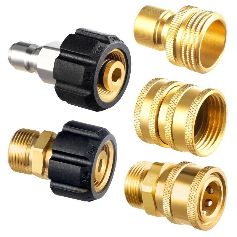 Twinkle Star Pressure Washer Adapter Set, Quick Disconnect Kit, M22 Swivel to 3/8'' Quick Connect, 3/4" to Quick Release - Image 2