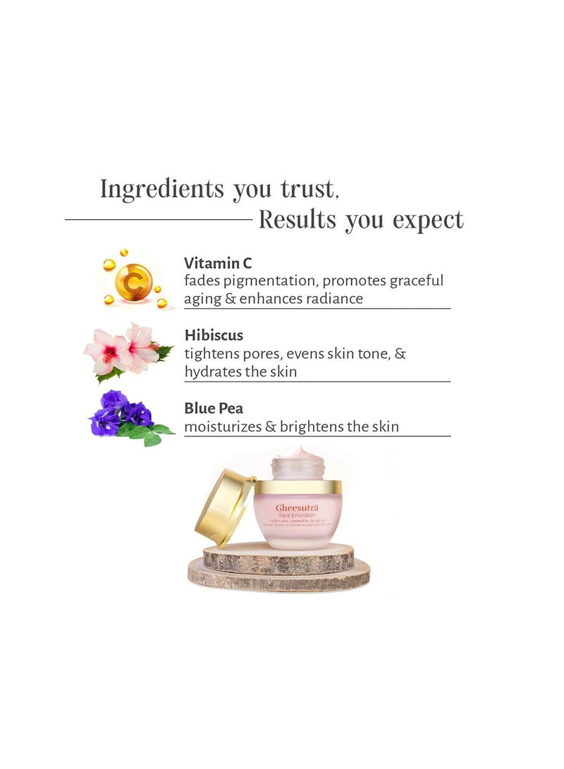 Shankara Gheesutrā Ayurvedic Face Emulsion 30ml | Lightweight Hydrating Cream for Radiant & Glowing Skin - Image 4