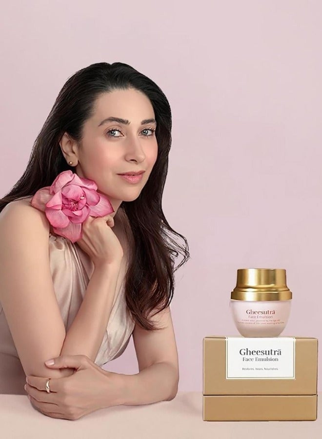 Shankara Gheesutrā Ayurvedic Face Emulsion 30ml | Lightweight Hydrating Cream for Radiant & Glowing Skin - Image 1