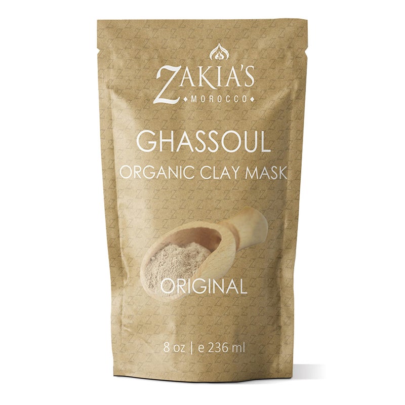 Zakia's Morocco Moroccan Ghassoul Clay Mask - Organic Natural Facial Mask and Skin Care Treatment - Anti-aging Mud Mask Heals Dry & Oily Skin, Acne, Eczema & Psoriasis - 8 Oz - Image 1