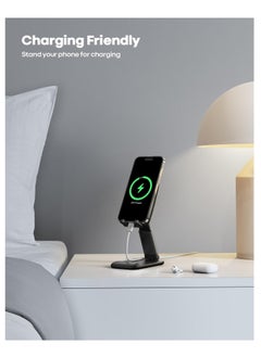 Lamicall Foldable Phone Stand for Desk Height Adjustable Cell Phone Holder Portable Cellphone Cradle Desktop Dock Compatible With Iphone 4 to 8 Inch Smartphone  - Image 3