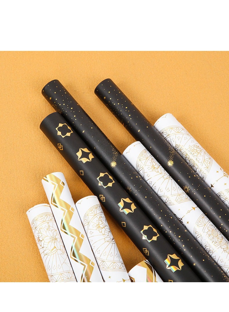Luxury Gift Wrapping Paper with Gold Foil Gift Box Packaging DIY Craft Paper 2 Rolls with Ribbon - Image 2