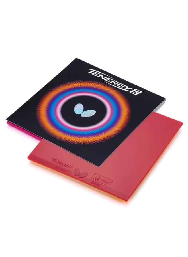 Butterfly Tenergy 19 Table Tennis Rubber - Red, 2.1mm - Image 1