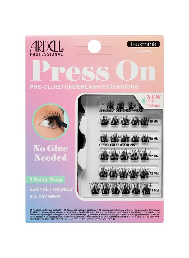 Ardell Press On Pre-Glued Eyelash Extension with Applicator - Fauxmink Volume, Customizable DIY Lash Clusters, Beginner Friendly Individual Lashes, 30 Count - Image 1