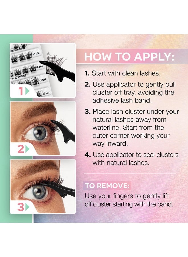 Ardell Press On Pre-Glued Eyelash Extension with Applicator - Fauxmink Volume, Customizable DIY Lash Clusters, Beginner Friendly Individual Lashes, 30 Count - Image 5