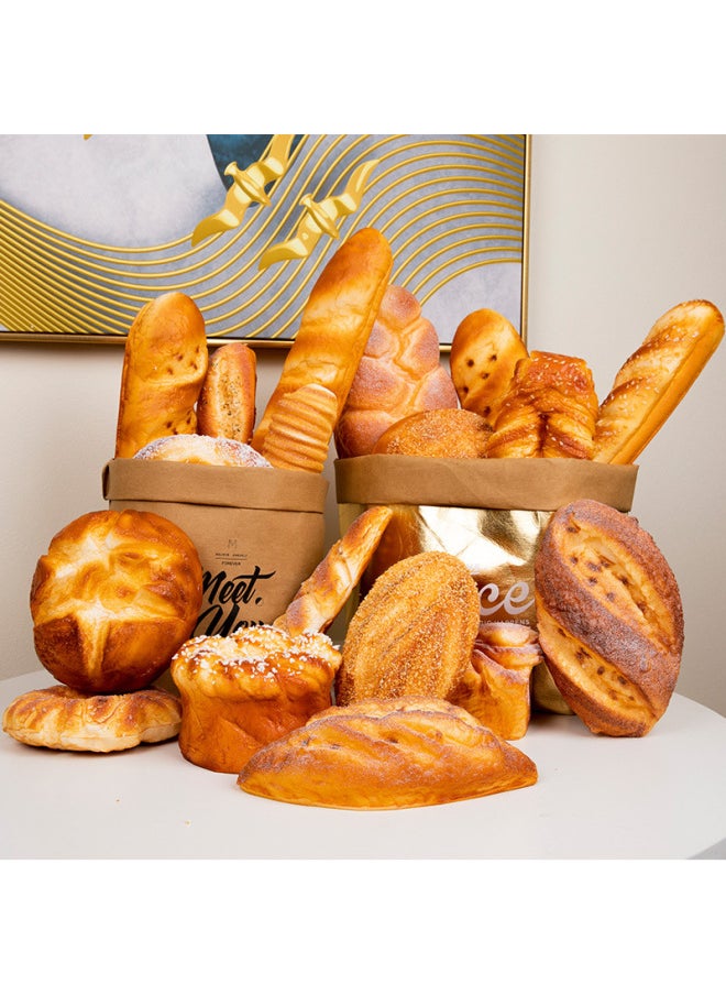 Generic - French Artificial Bread Model Toast Soft Scented Baguette Physical Shooting Model Room Kitchen Bakery Shop Window Decoration-Color:F18 Caterpillar Bread - Image 1