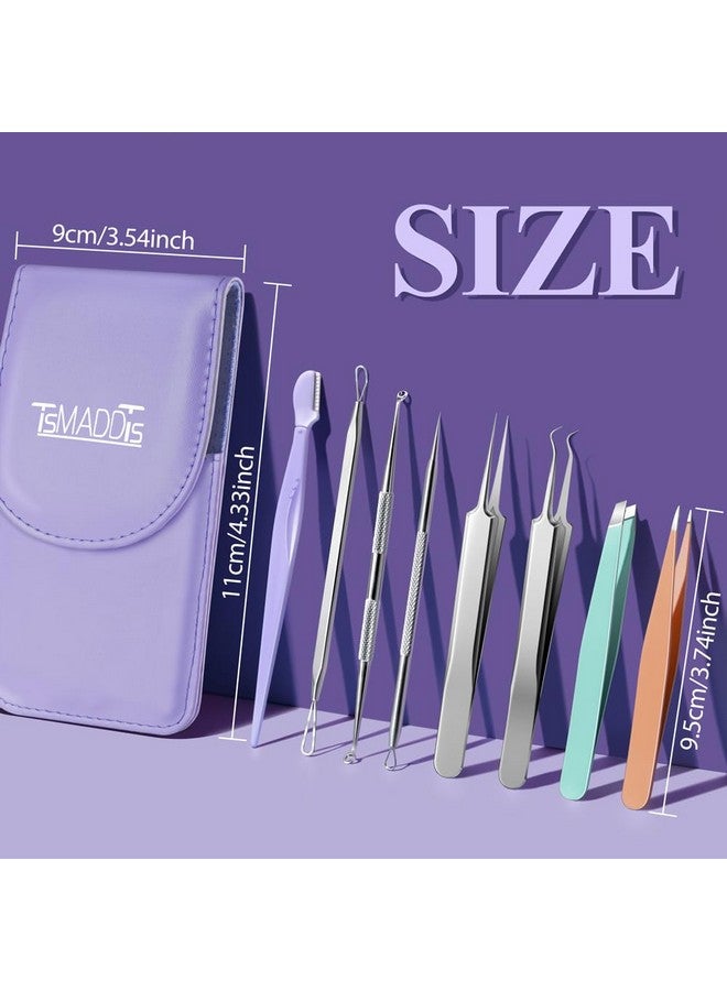 TsMADDTs Blackhead Remover Tools and Ingrown Hair Tweezers, 9PCS Pimple Popper Tool Kit, Ingrown Hair Removal Kit with Pimple Extractor, Pore Extractor, Tweezers, Razor - Image 2