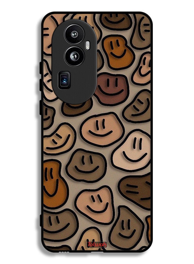 Tolwak Oppo Reno10 Pro Plus Protective Case Cover Smiley Faces Art - Image 1