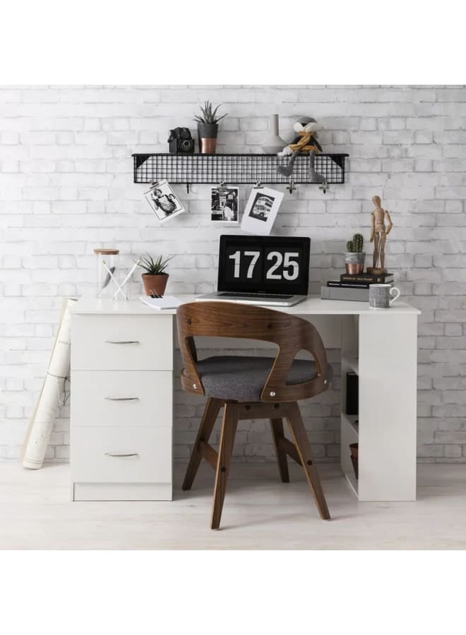 ريترو مكتب مودرن 120 سم - أبيض - Image 1