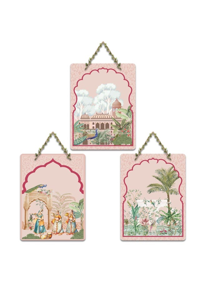 Artvibes Nature Theme for Decoration Decorative Wall Hanging Ornaments | Art For Wall | Wall Sculpture | Signs & Plaques | Festive Decor | Aesthetic Wooden Decor | Ideal Gifts (WH_96136N), Set of 3 - Image 1