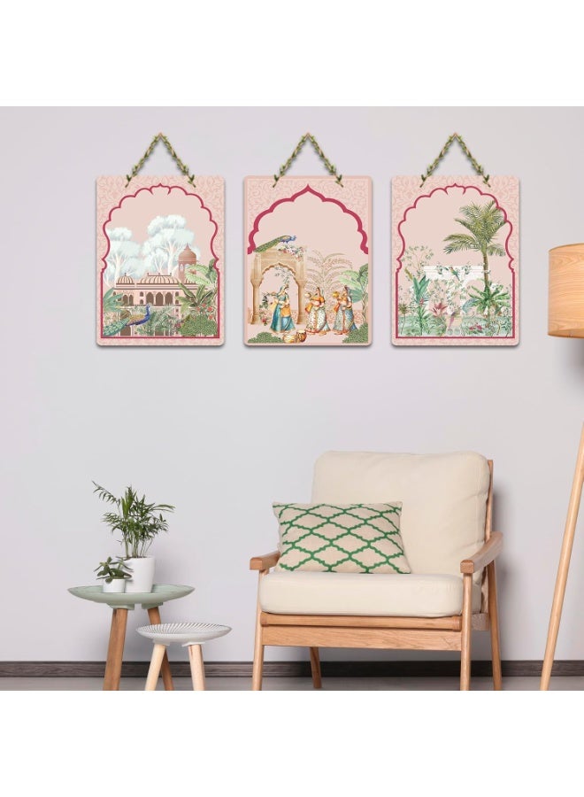 Artvibes Nature Theme for Decoration Decorative Wall Hanging Ornaments | Art For Wall | Wall Sculpture | Signs & Plaques | Festive Decor | Aesthetic Wooden Decor | Ideal Gifts (WH_96136N), Set of 3 - Image 3