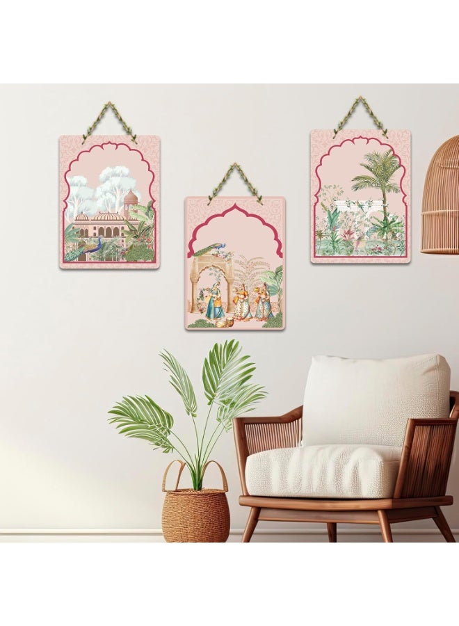 Artvibes Nature Theme for Decoration Decorative Wall Hanging Ornaments | Art For Wall | Wall Sculpture | Signs & Plaques | Festive Decor | Aesthetic Wooden Decor | Ideal Gifts (WH_96136N), Set of 3 - Image 4