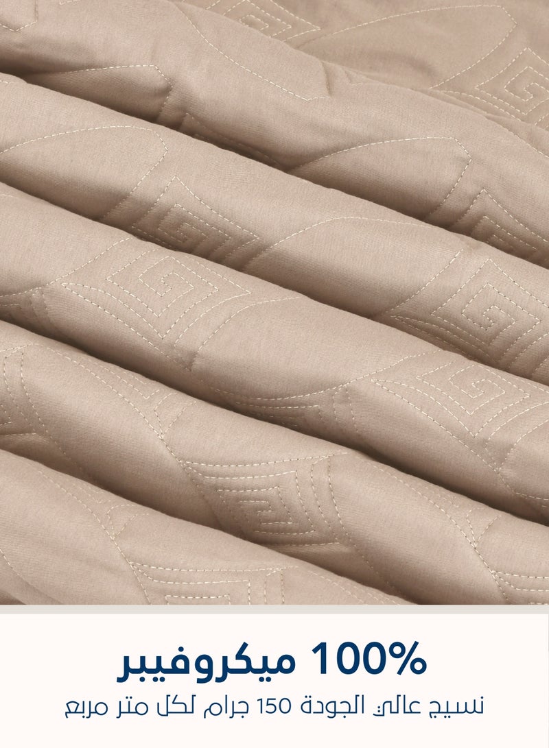 Master Home Textile 3Piece Microfiber Bedspread Set Fits 120 x 200 cm Single Size Bed Single Size Compressed Comforter Set Elmira Series - Image 4