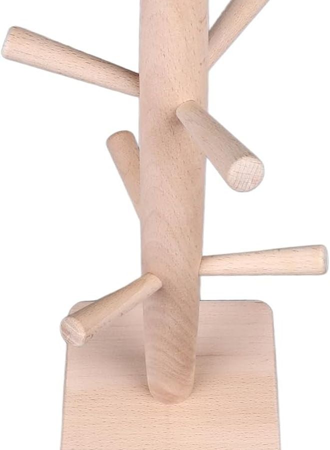 حامل أكواب خشبي على شكل شجرة مع 6 خطافات وقاعدة لتزيين بار القهوة والمطبخ - Image 4