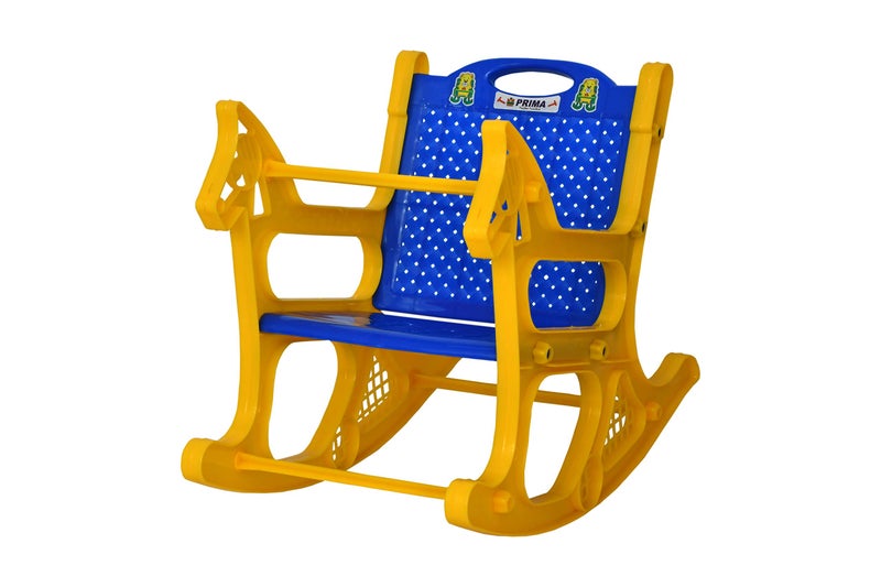 Prima Baby Rocking Plastic Chair for Kids, Toddlers, Rocker and Bouncer with Backrest for 6 Month to 3 Years Age Kids, Blue & Yellow - Image 3