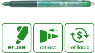 Pilot Frixion Clicker Roller Ball Pen, 0.5 mm Tip Size, Green - view 2