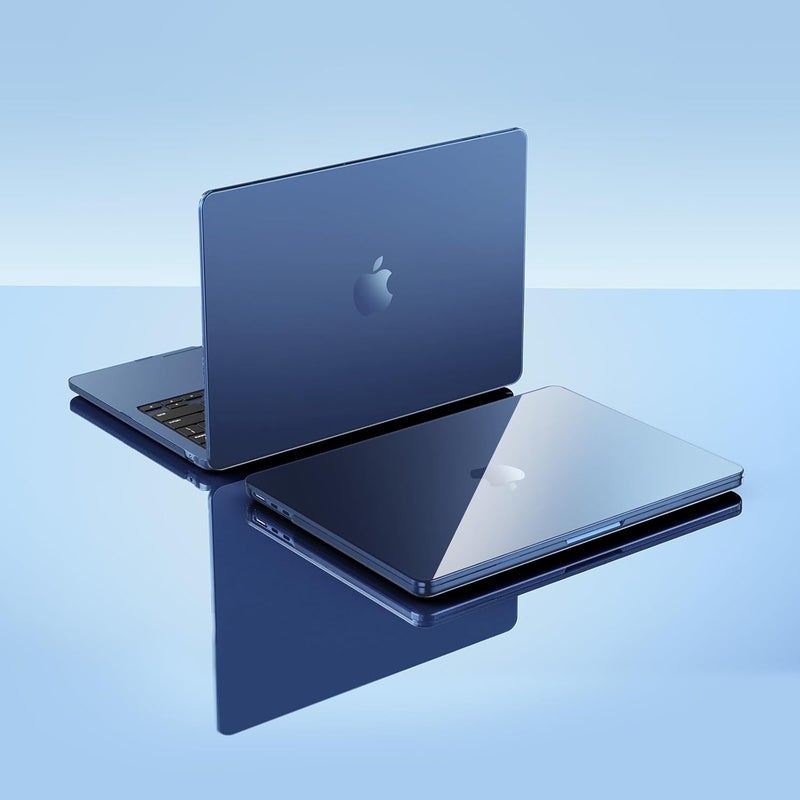 Eoocoo غطاء EooCoo متوافق مع ماك بوك إير 13.6 بوصة 2025 2024 2022 M4 M3 M2 A3240 A3113 A2681، [مطابقة لون الجهاز الأصلي] رقيق للغاية غير مرئي، غطاء صلب عالي الشفافية - شفاف منتصف الليل - Image 5