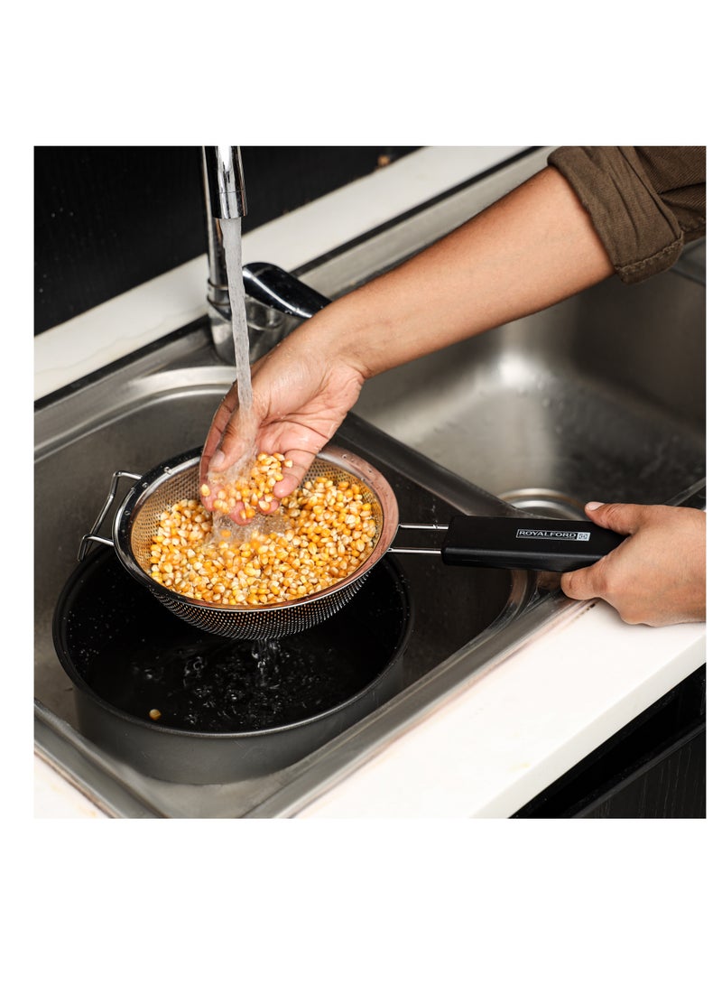 Royalford Strainer with PP Handle- RF12661/ 25 cm, Stainless Steel Extra Fine Mesh and Rim, Multi-Purpose Multicolor - Image 3