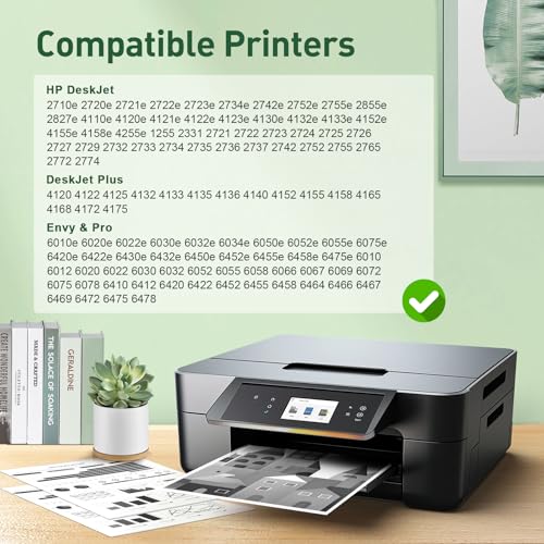 KINGWAY 67XL Ink Cartridge Black Combo Pack Replacement for HP 67 67XL Printers Work for HP DeskJet 2700 2752 2755e 2855e 2800 2742e 4155e 4255e 4100 Envy 6055e 6000 6455e 6400 6458e (2 Pack) - Image 2