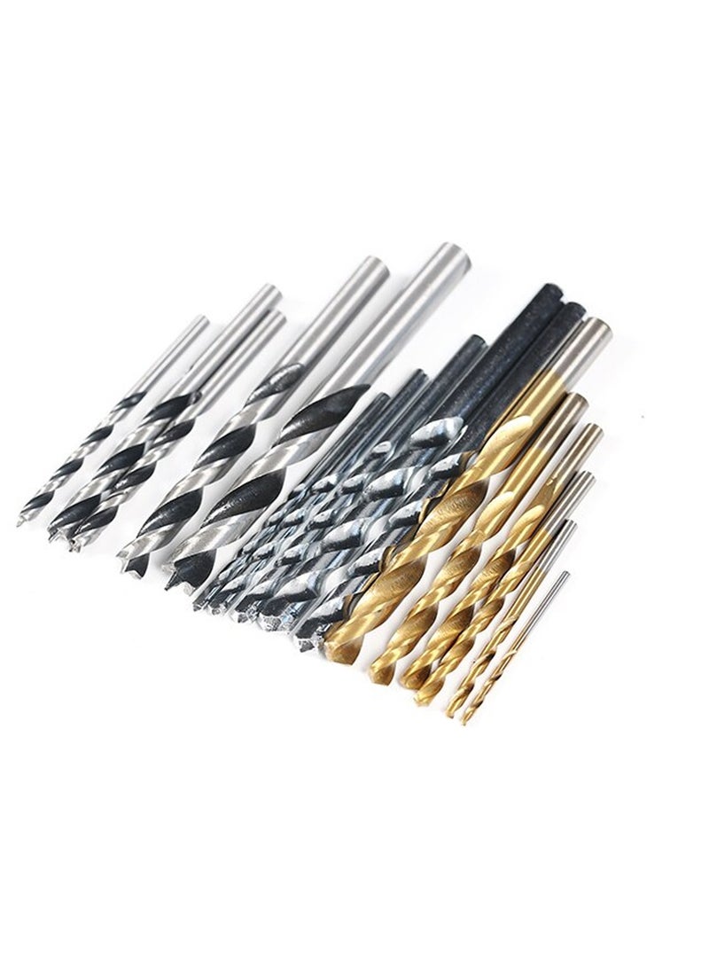 DEFAONS - 16 Pcs Drill Bit Set With Hss Twist Drill Masonry Drill Woodworking Drill Quality Plastic Box - Image 1