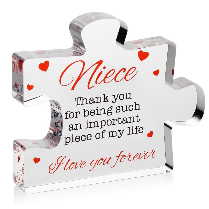 VELENTI Acrylic Block Puzzle Gift for Niece  Cute Present from Aunt Uncle  Birthday Christmas Paperweight Graduation  Novelty Gift for Nieces