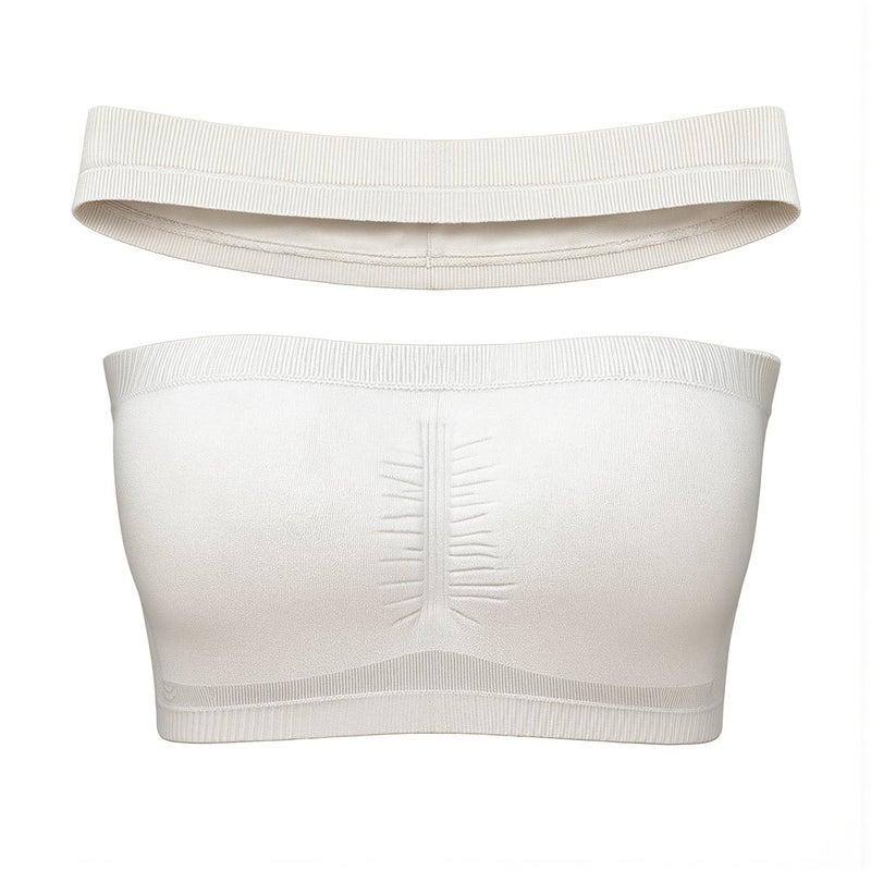 Strapless Bandeau Bra For Off Shoulder Dresses Party Prom Evening Tops White Size S Women - Image 5